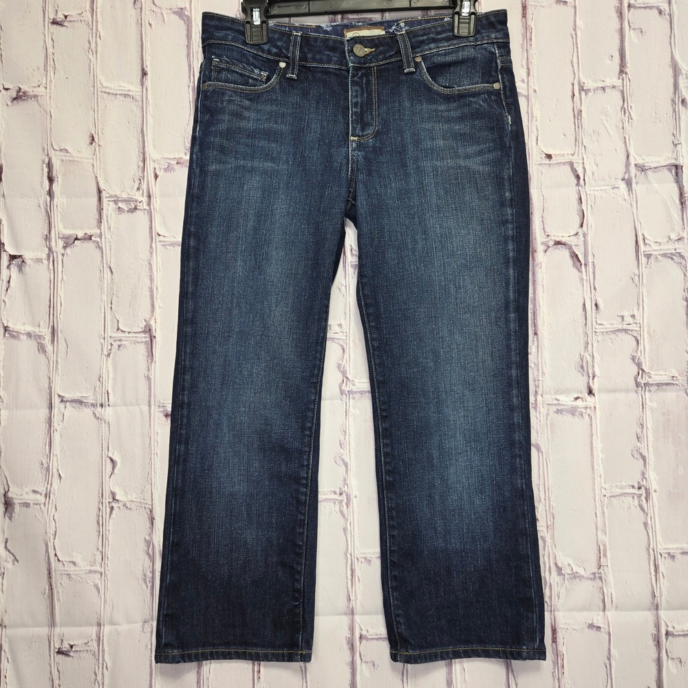 PAIGE Women's Straight Leg Jeans in Dark Indigo Wash